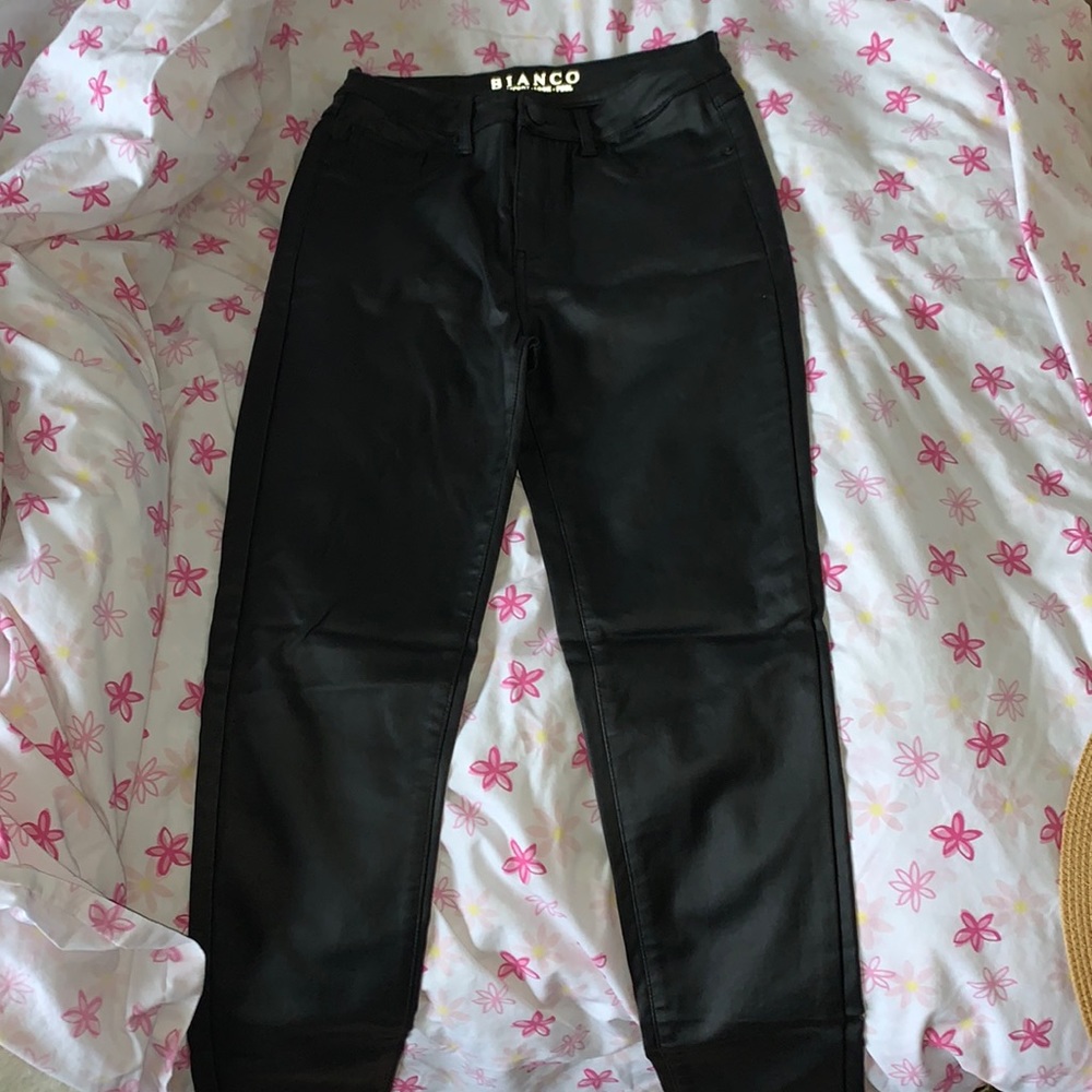 EUC Bianco Black Coated Skinny Jeans
